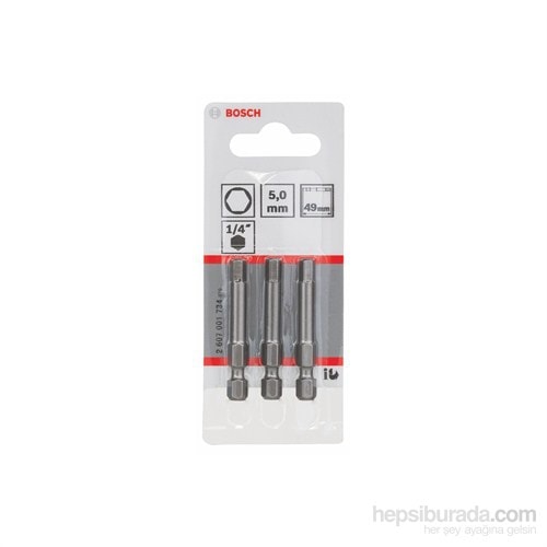 BOSCH - 3'Lü Paket - Ekstra Sert Seri Vidalama Ucu - Hex 5, 49 Mm