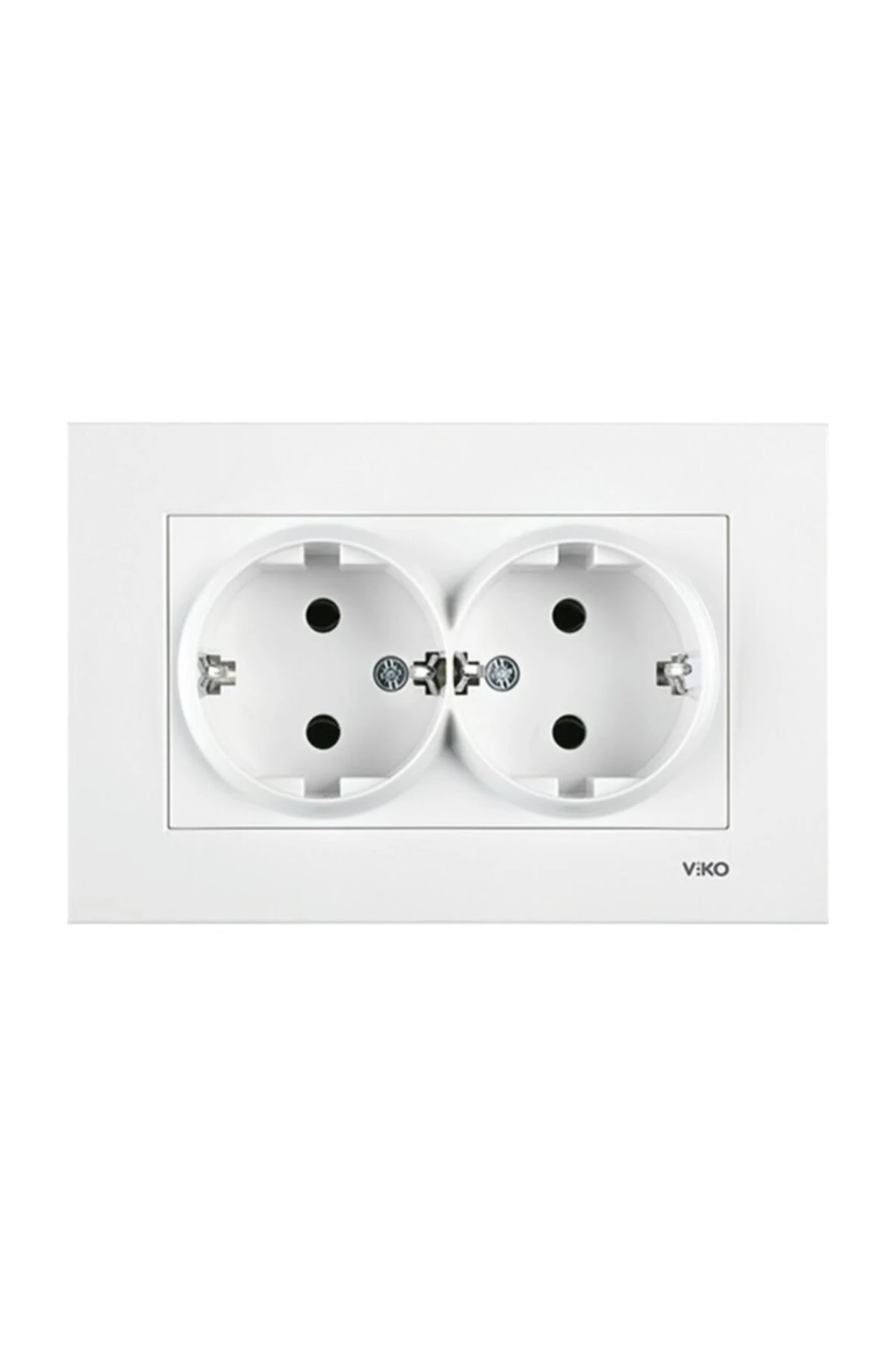 Viko Karre Beyaz İkili Topraklı Priz Çerçeveli