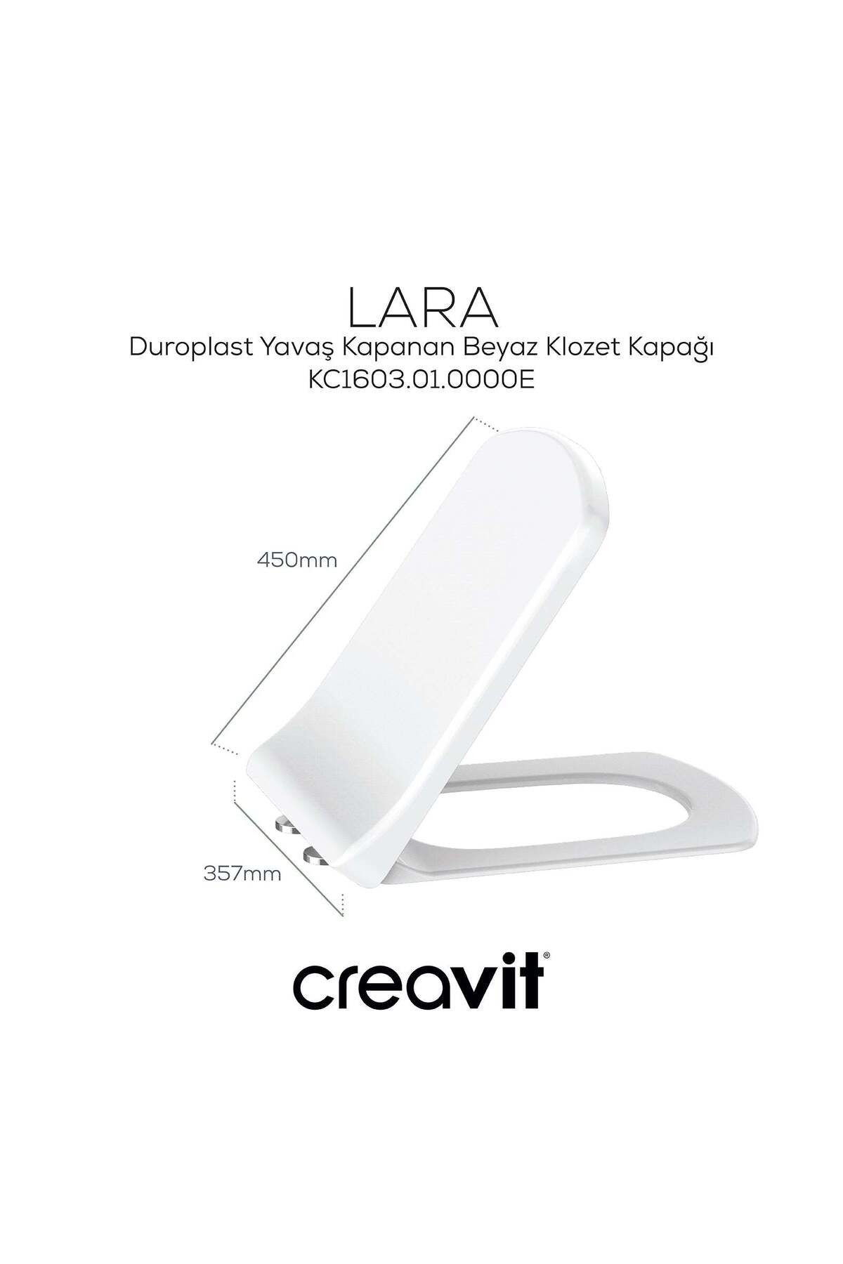 Lara Duroplast Yavaş Kapanan Klozet Kapaklı Beyaz Set