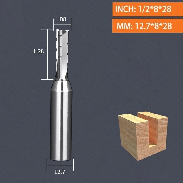 12.7X8X28 Vsharp 3 Flüt Tct Düz Kesme Ucu 12.7mm Hızlı Planya Kesme Karbür Alaşım Ağaç Işleme Yönlendirici Bit Ahşap Mdf Kontrplak (Yurt Dışından)