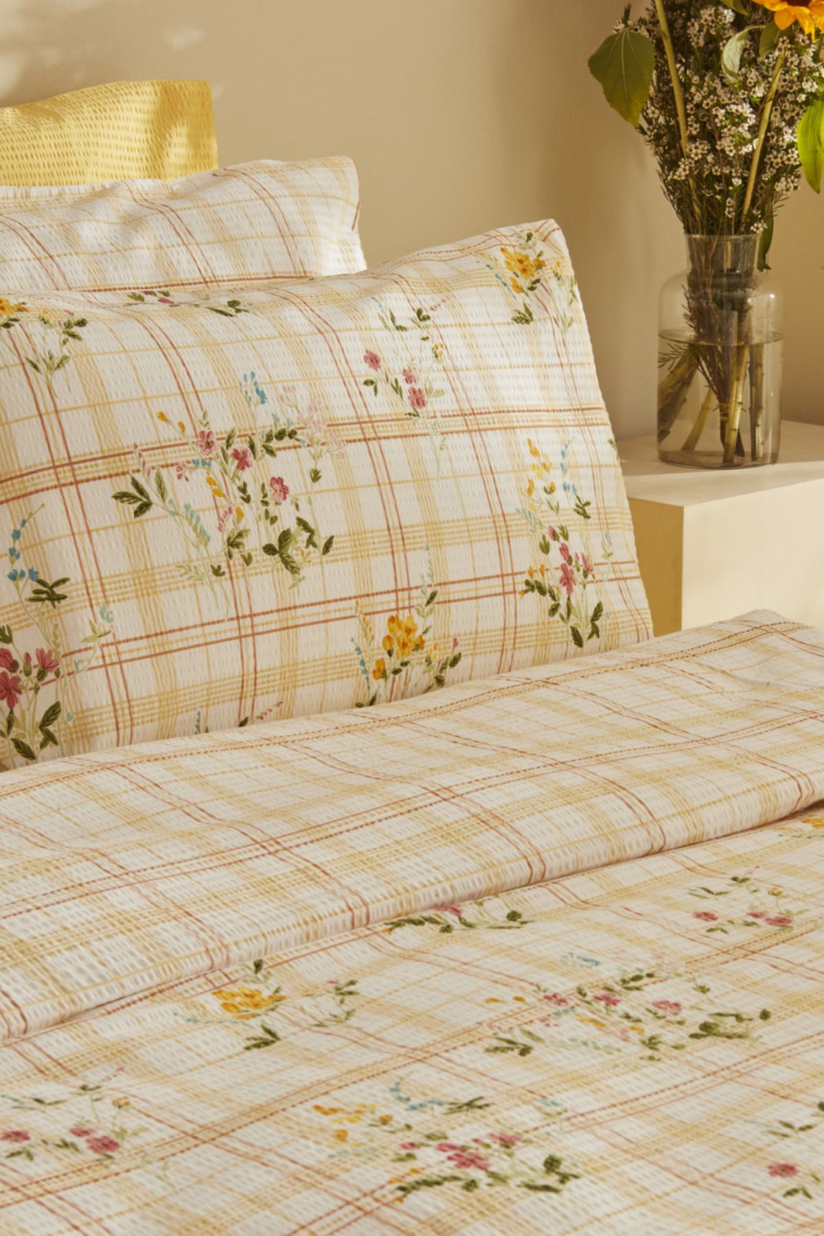 Minella %100 Pamuk Soft Touch Çift Kişilik Nevresim Takımı Sarı