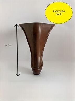 Kanepe Koltuk Tv Ünitesi Konsol Yükseltme Delta Model Plastik Ayak 18 cm Ceviz - 4 Adet
