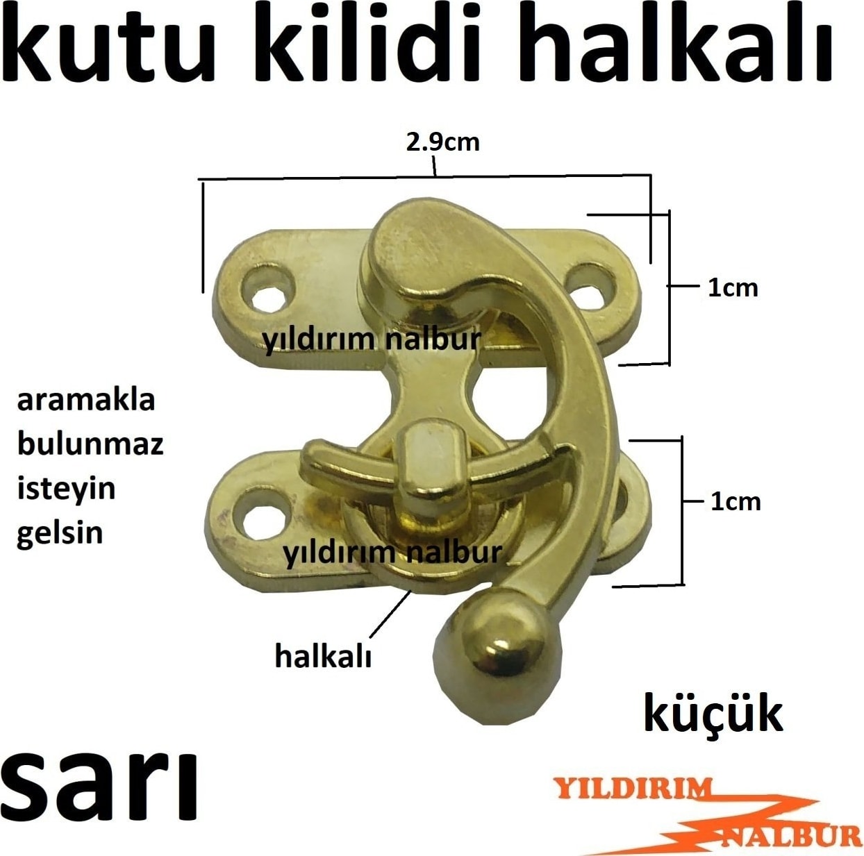 Mini Kutu Kilidi 4 Adet Halkalı Altın Sarı Sandık Kilidi Küçük Ebat Hobi Kilit Emniyet Kilidi
