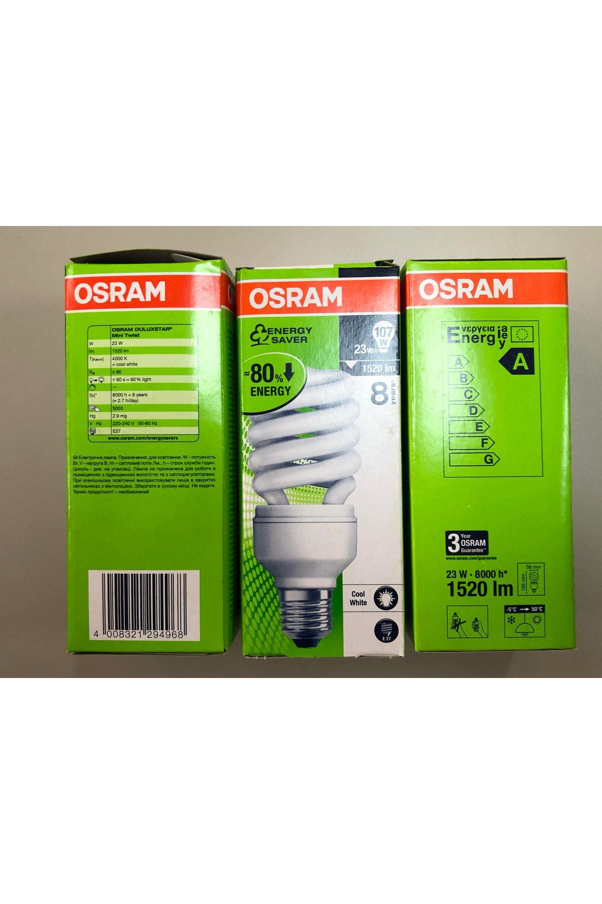3 ADET OSRAM 23W=107W 1520 LÜMEN TASARRUFLU LAMBA 4000 KELVİN GÜNIŞIĞI