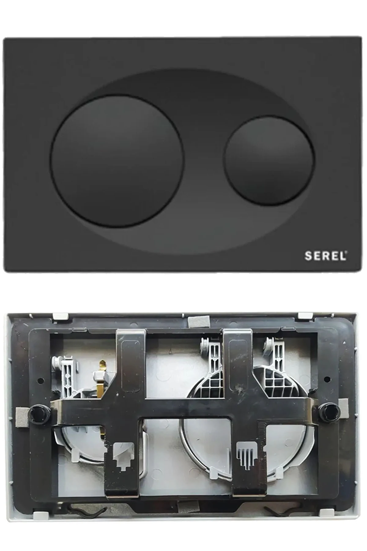 Serel Gömme Rezervuar Paneli Çift Buton E.c.a Güvencesi P40 Mat Siyah P400190