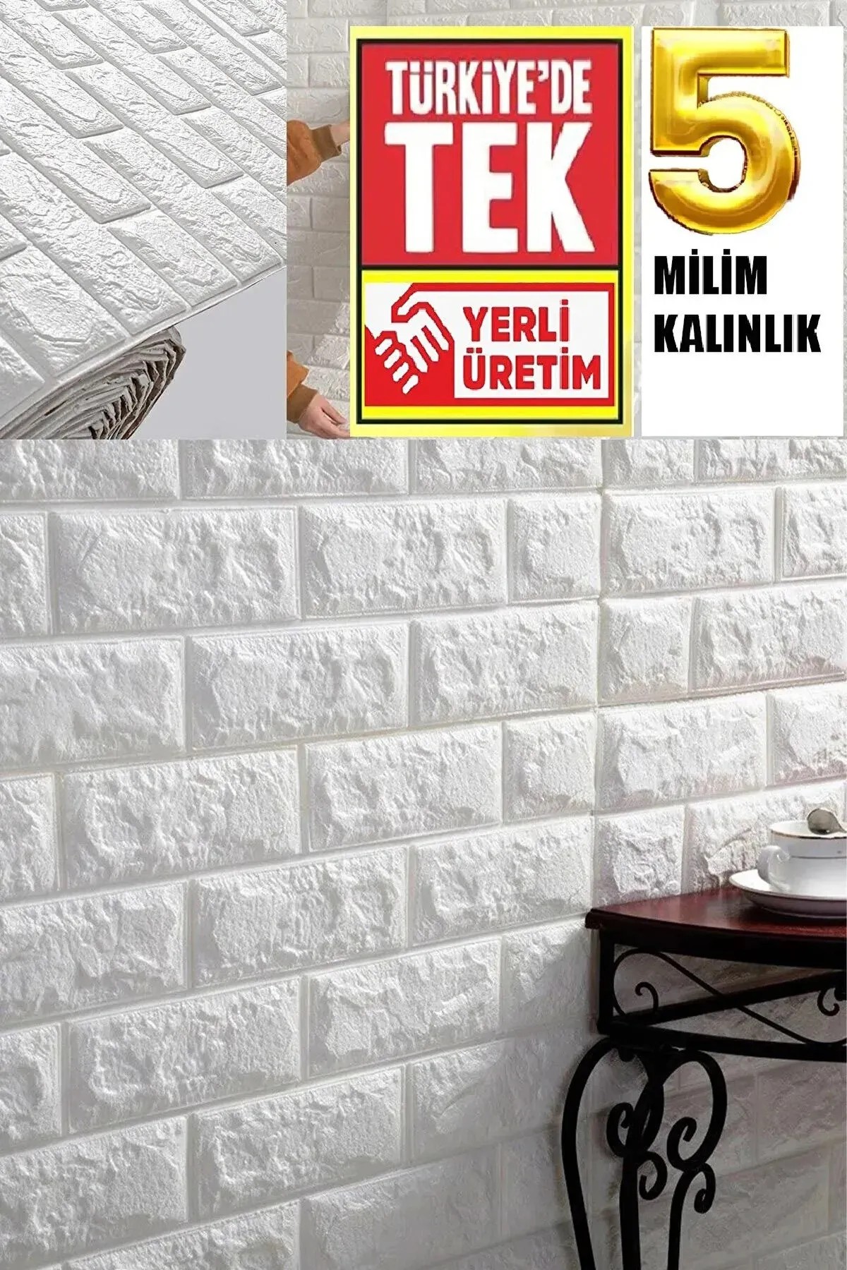  50x23cm Kendinden Yapışkanlı 3d Duvar Kağıdı Kaplama Paneli