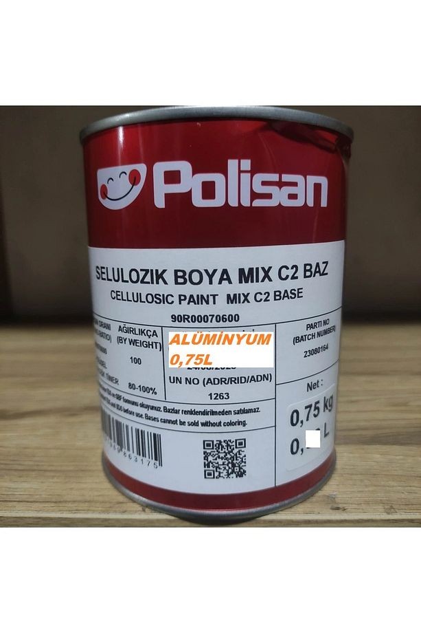 POLİSAN SELÜLOZİK BOYA PARLAK ALÜMİNYUM RENK 0,75 KG (0,75L)