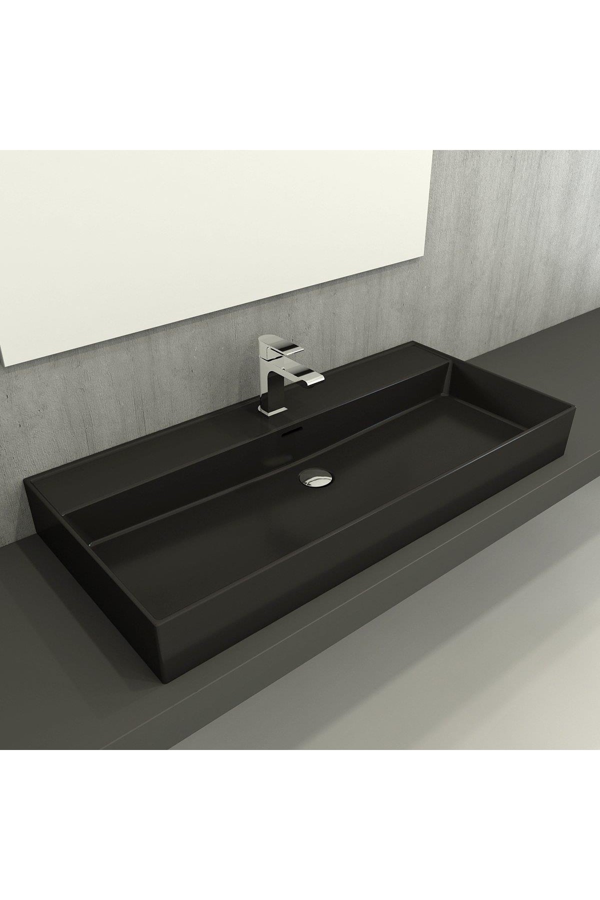 Milano 100 Cm Lavabo 1378-004-0126 Mat Siyah
