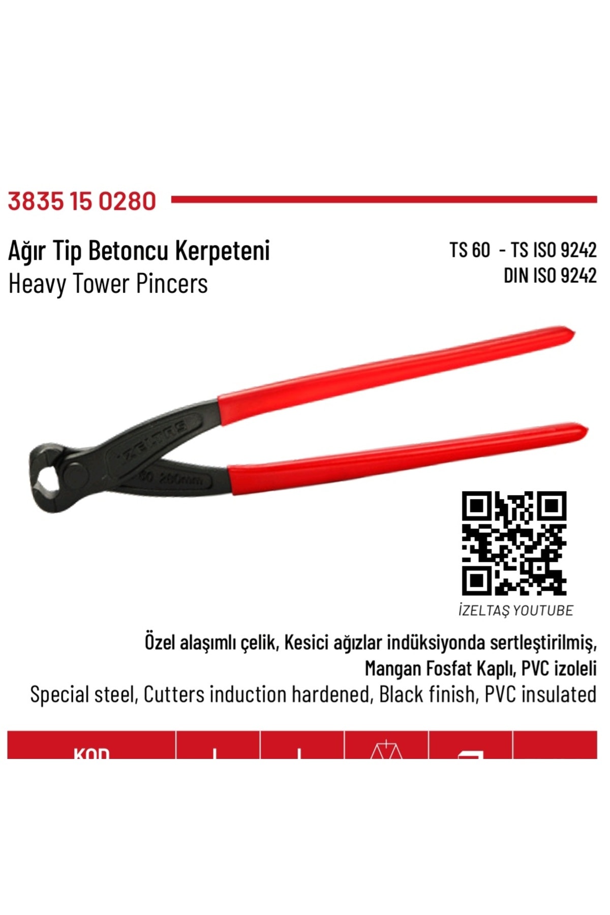 Kerpeten Betoncu Ağır Tip 280mm