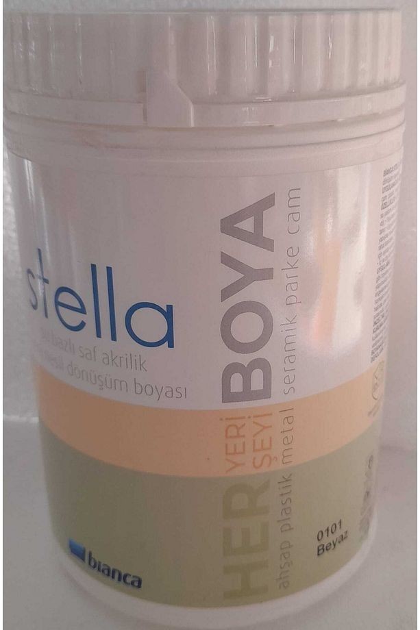 Stella Su Bazlı Saf Akrilik Boya 1 Lt 1087 Kırık Beyaz