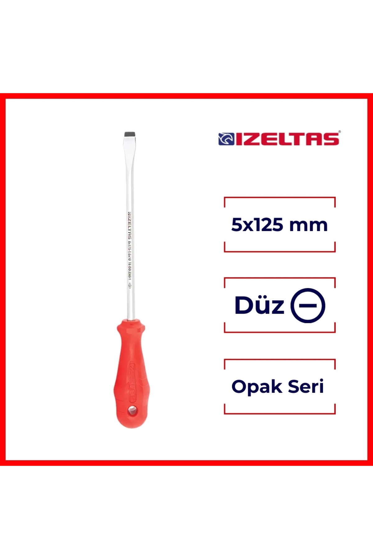 Düz Uçlu Tornavida, 5x125 Mm, Opak Seri, Güvenli Ve Hassas