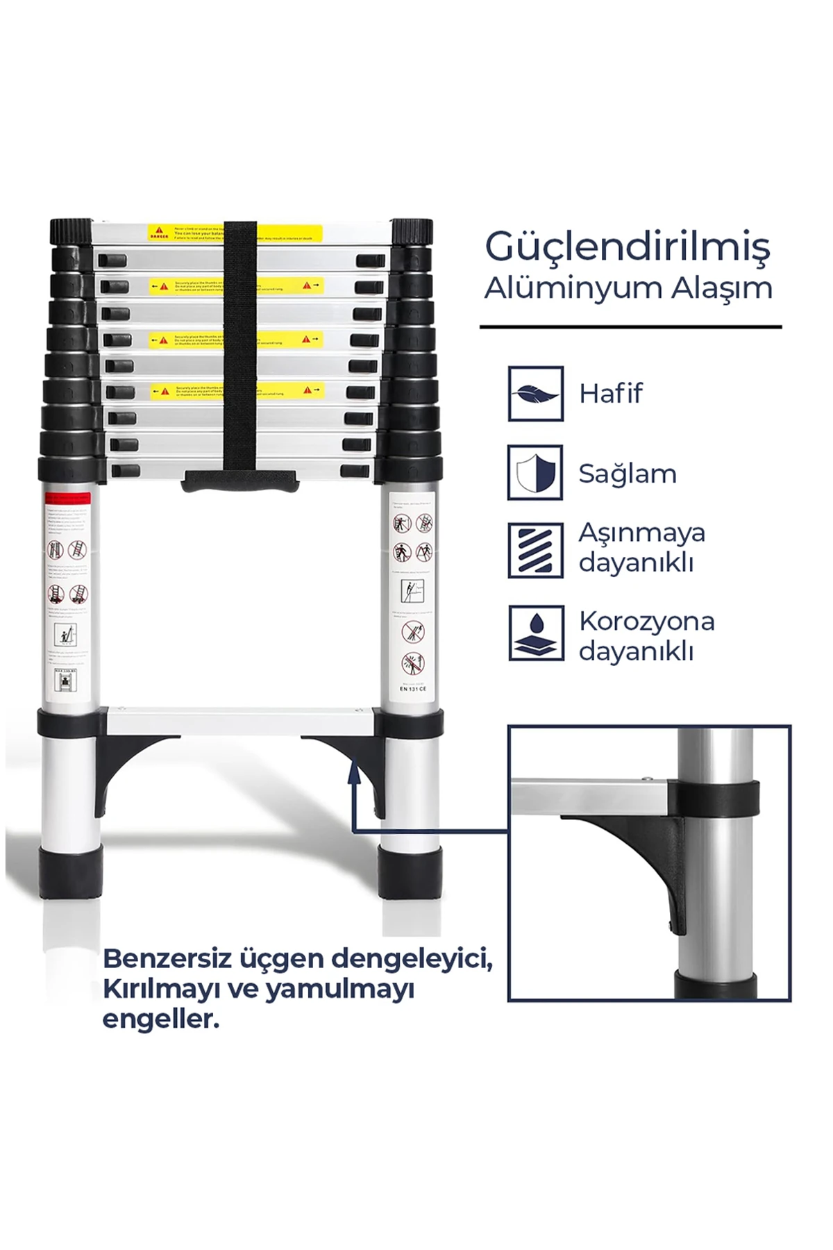 Paslanmaz Çelik Katlanır Merdiven 5.9 Metre