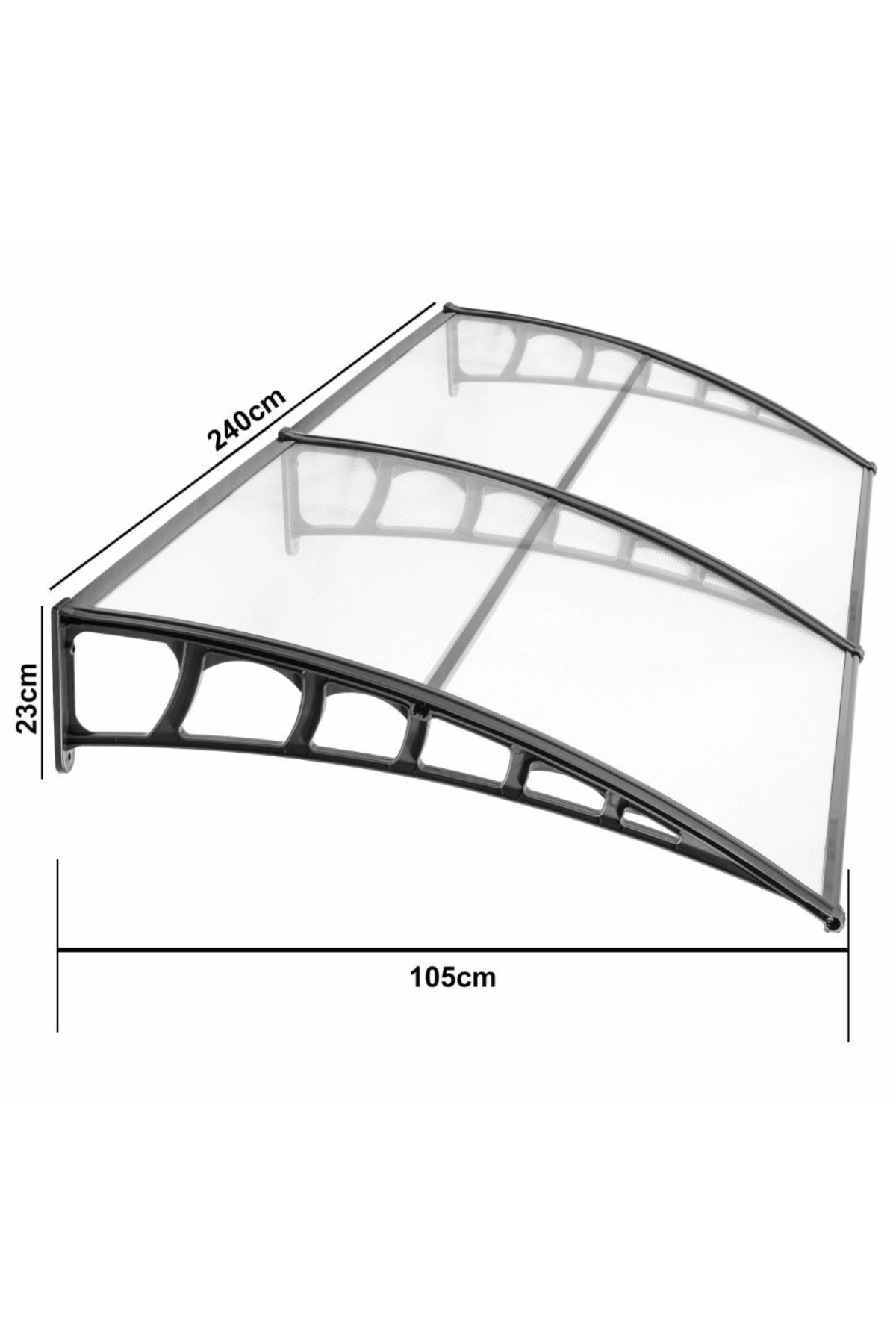 LUPIN Kapı Pencere Üstü Pratik Sundurma 105x240 - Şeffaf