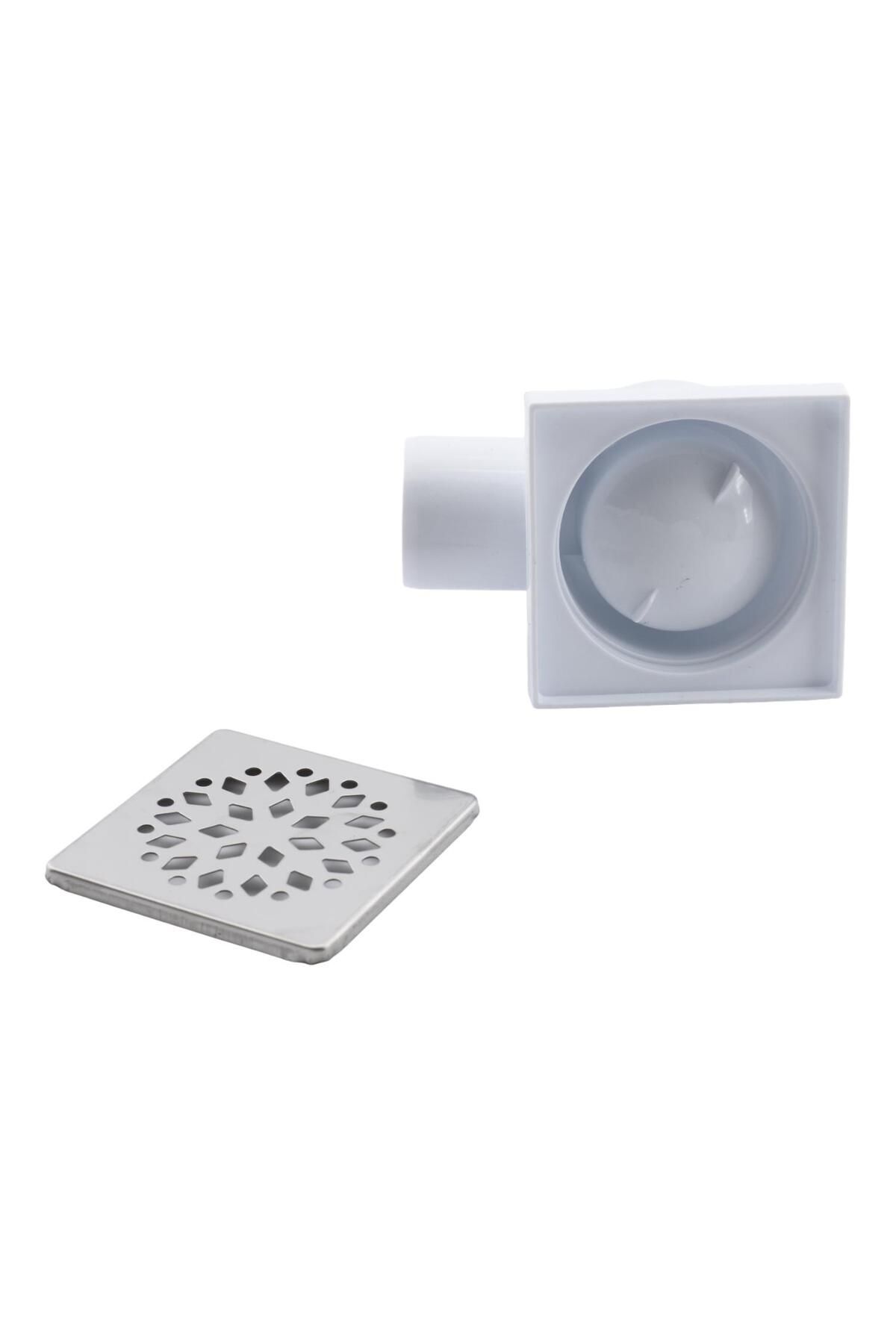 Metal Plastik Yer Süzgeci Banyo Izgara Lavabo Pis Su Gideri Kapak Yandan Çıkışlı Yer Sifon 50 mm