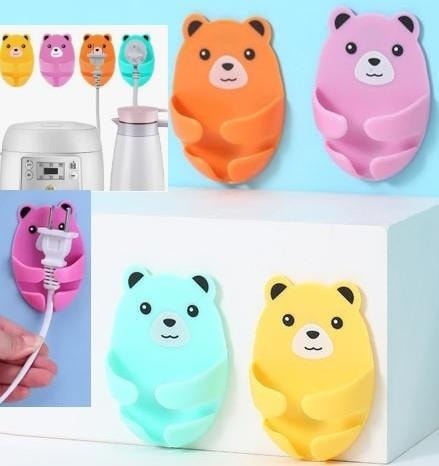 Fiş Tutucu 4 Adet Kendinden Yapışkanlı Kablo Fiş Priz Tutucu Airfreyer Mutfak Düzenleyici