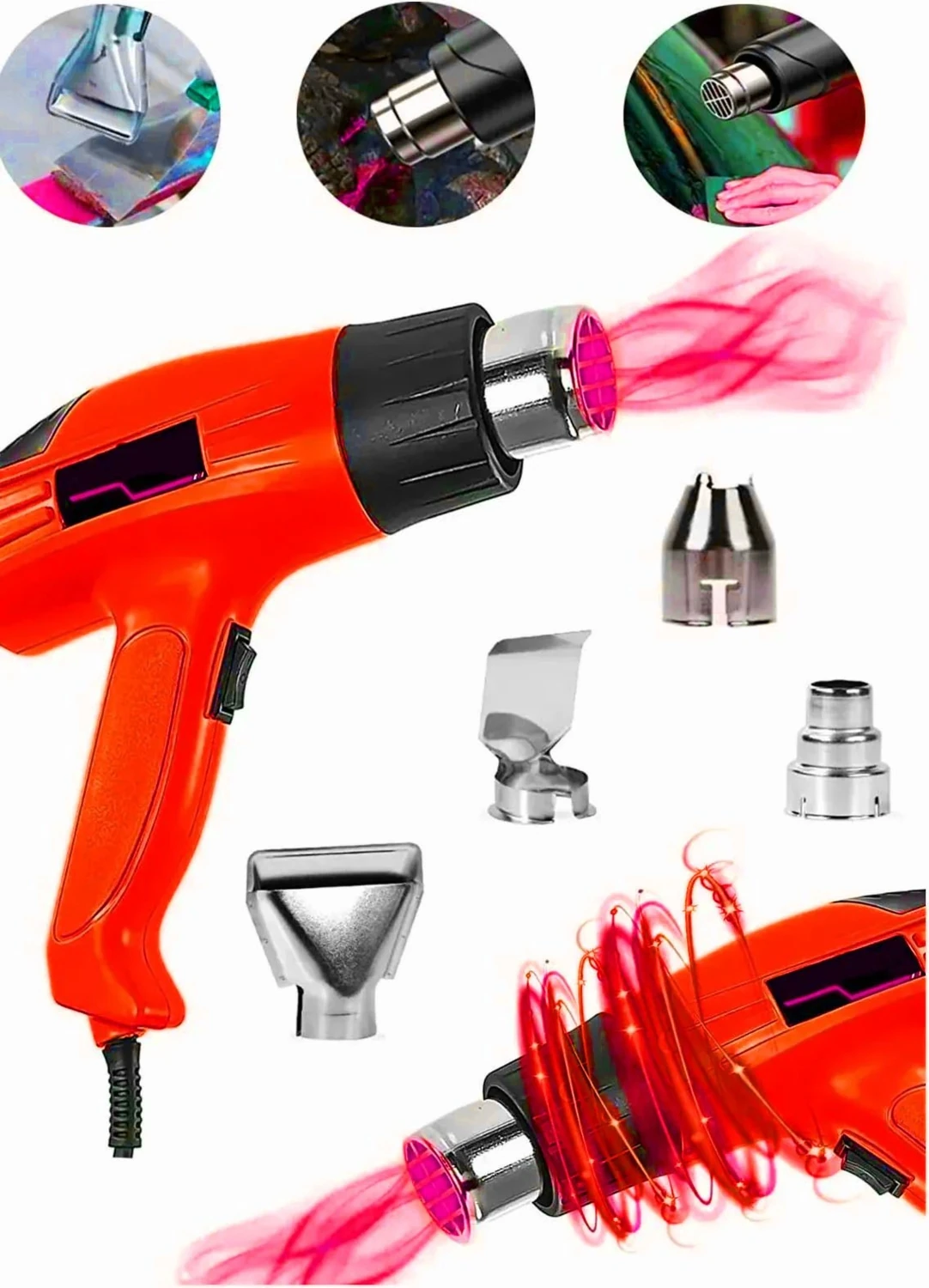 Pro Alman Teknoloji 2950 Watt Darbeye Dayanıklı Kademeli Sıcak Hava Tabancası Hediyeli Ürün