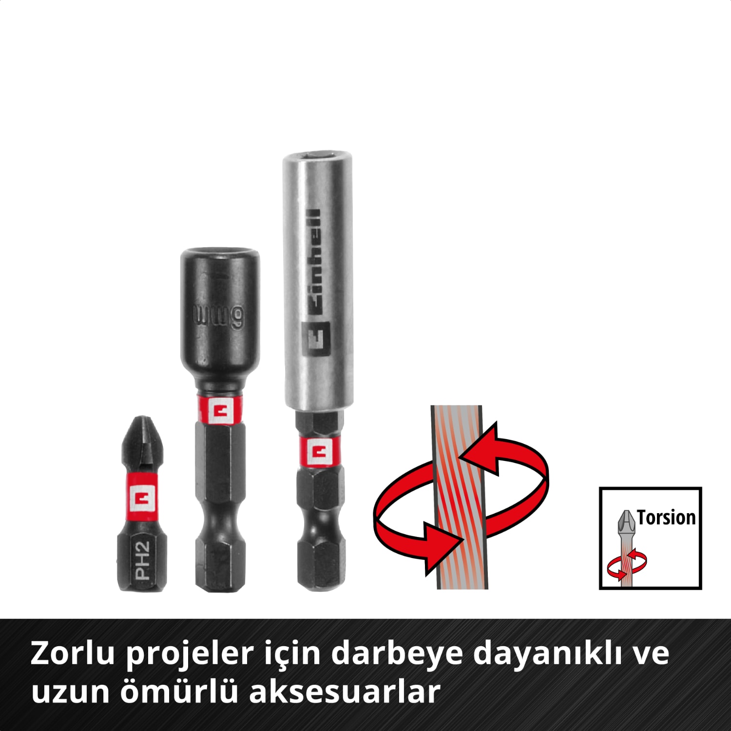 EİNHELL XL-CASE 95 Parça Darbeye Dayanıklı Uç ve Matkap Seti (uçlar, çeşitli matkap uçları, uç tutucu, lokma anahtarı, havşa, matkap durdurucu, pim anahtarı, saklama kutusu dahil) - 49108798