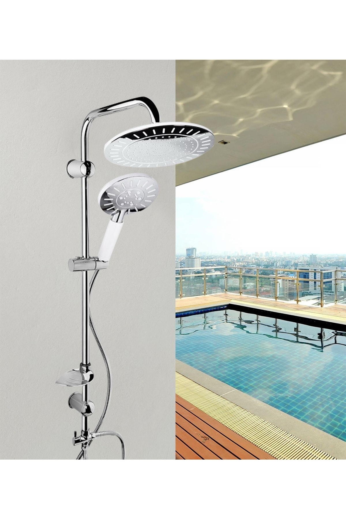 Europe Robot Duş Sistemi Fonksiyonlu Yağmurlama Tepe Duş Seti