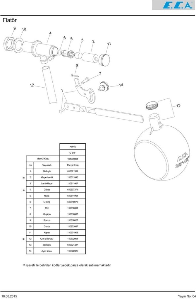 Eca G 1 1/4'' Flatör