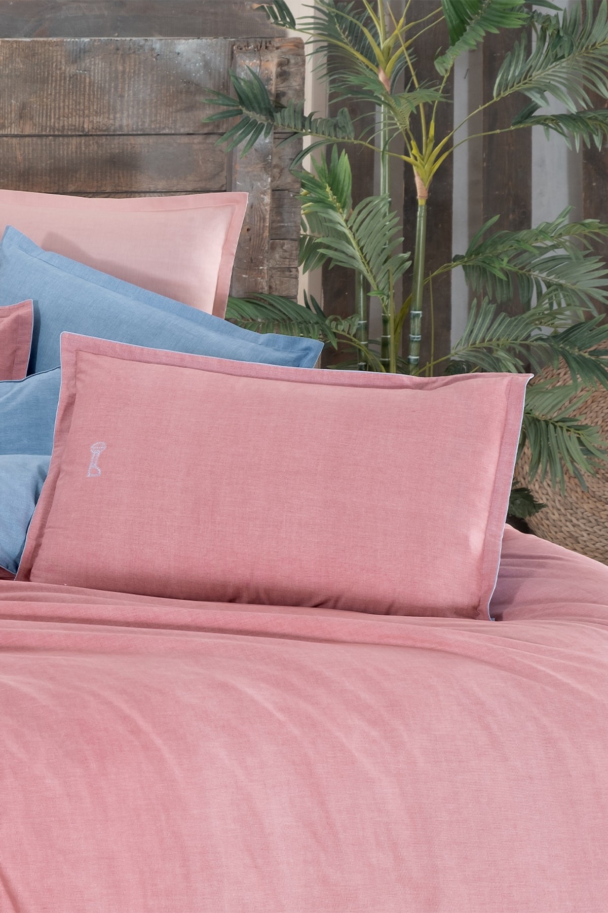 Sümer Pembe Fancy Poplin Tek Kişilik Nevresim Takımı