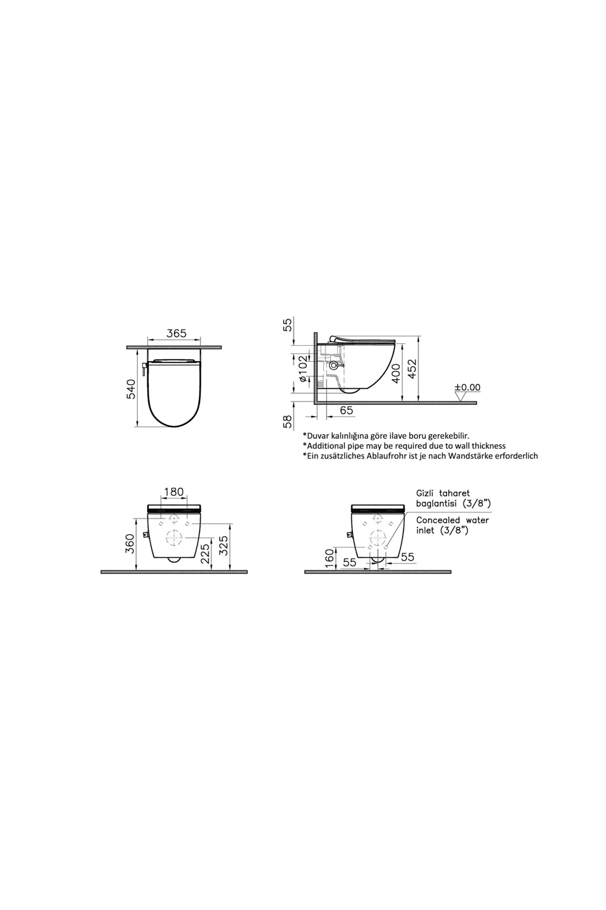 Sento Rim-ex AsmVitra a Klozet-Beyaz 7748B003-0101
