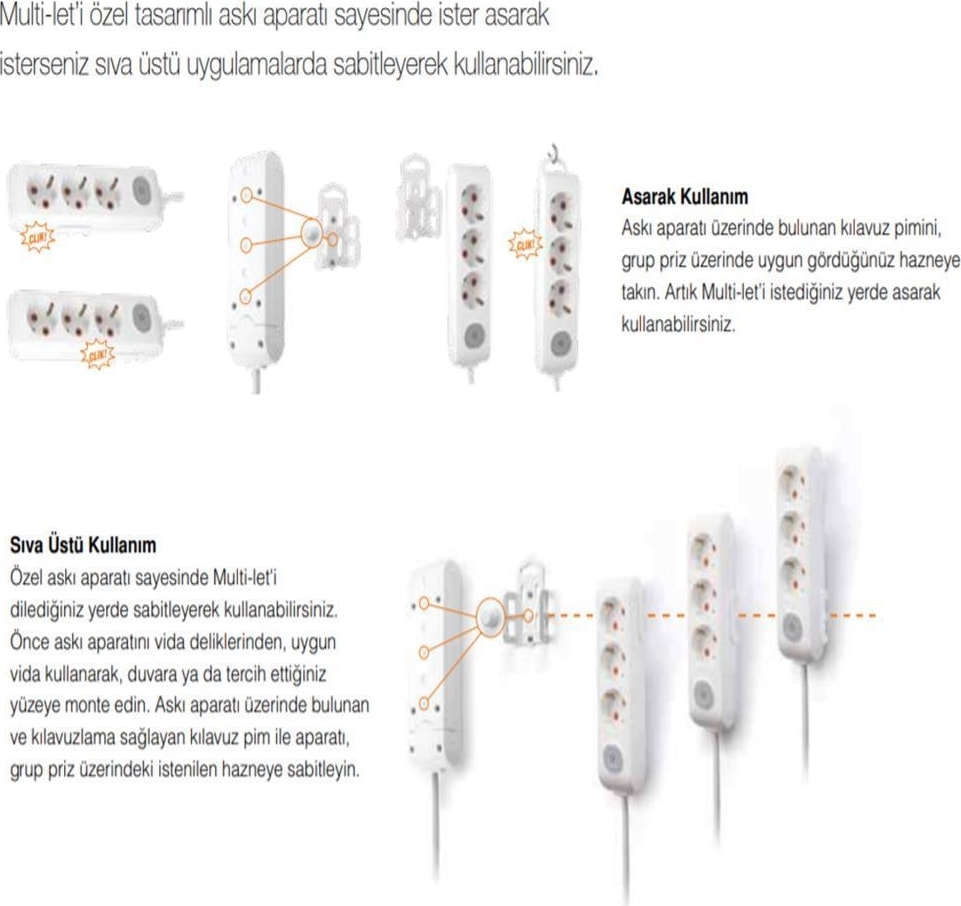 Multi-Let 3 Lü Siyah Anahtarlı Klemensli Çocuk Korumalı Grup Priz (Kablosuz) 90137300
