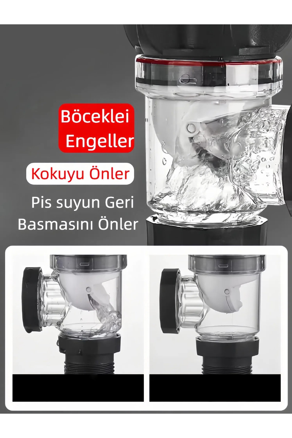 Lüks Pop-up Lavabo Eviye Gider Sifonu Basmalı Taslı Körüklüdür
