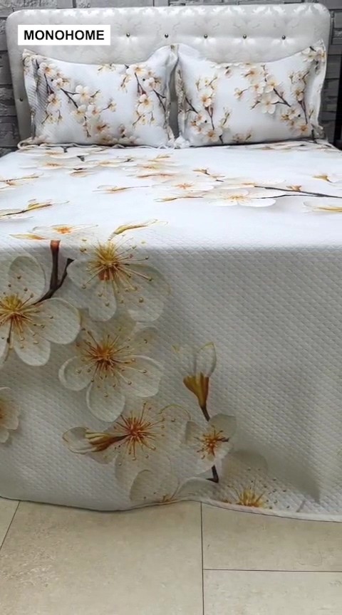 Pike Takımı Pamuklu Çift Kişilik Jakar Dokuma Yatak Örtüsü Jasmin