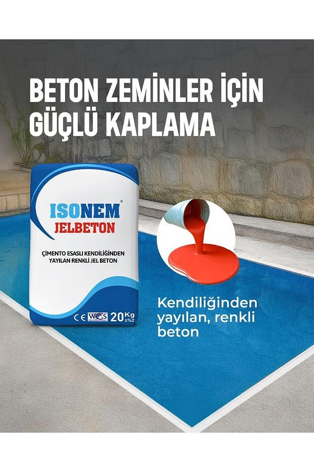 JELBETON (Çimento Esaslı Kendiliğinden Yayılan Renkli JelBeton) 20 KĞ KIRMIZI