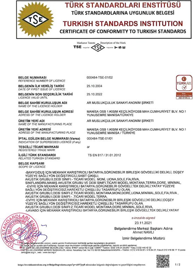 Ar Melia Mutfak Eviye Bataryası Dikdörtgen Borulu 102118148