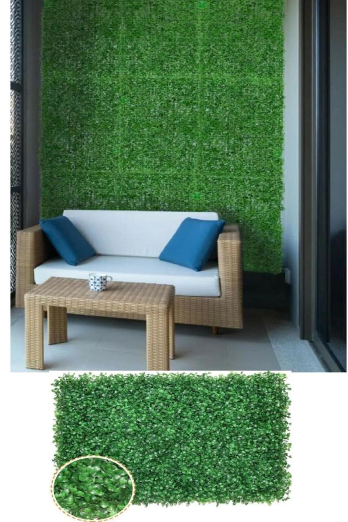 1 ADET Botanik Dikey Bahçe Peyzaj Dekoratif Yapay Bitki Duvar Kaplama Panel Şimşir Tabaka Çiçek Duva