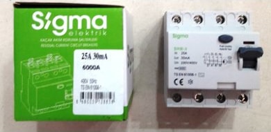 Kaçak Akım Koruma Şalteri 4X25 A 30 Ma