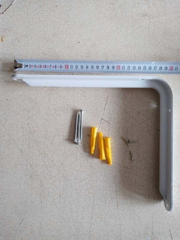 230X290 mm Beyaz Raf Altı - Destek 4 Adet + Dübel Vida