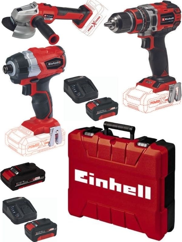 EİNHELL Te-Cd 18/50 Li-I Bl Matkap Te-Cı 18 Bl Vidalama Axxio 18/115 Avuç Taşlama 2X4.0AH+2.0AH Kömürsüz Profesyonel Akülü Set