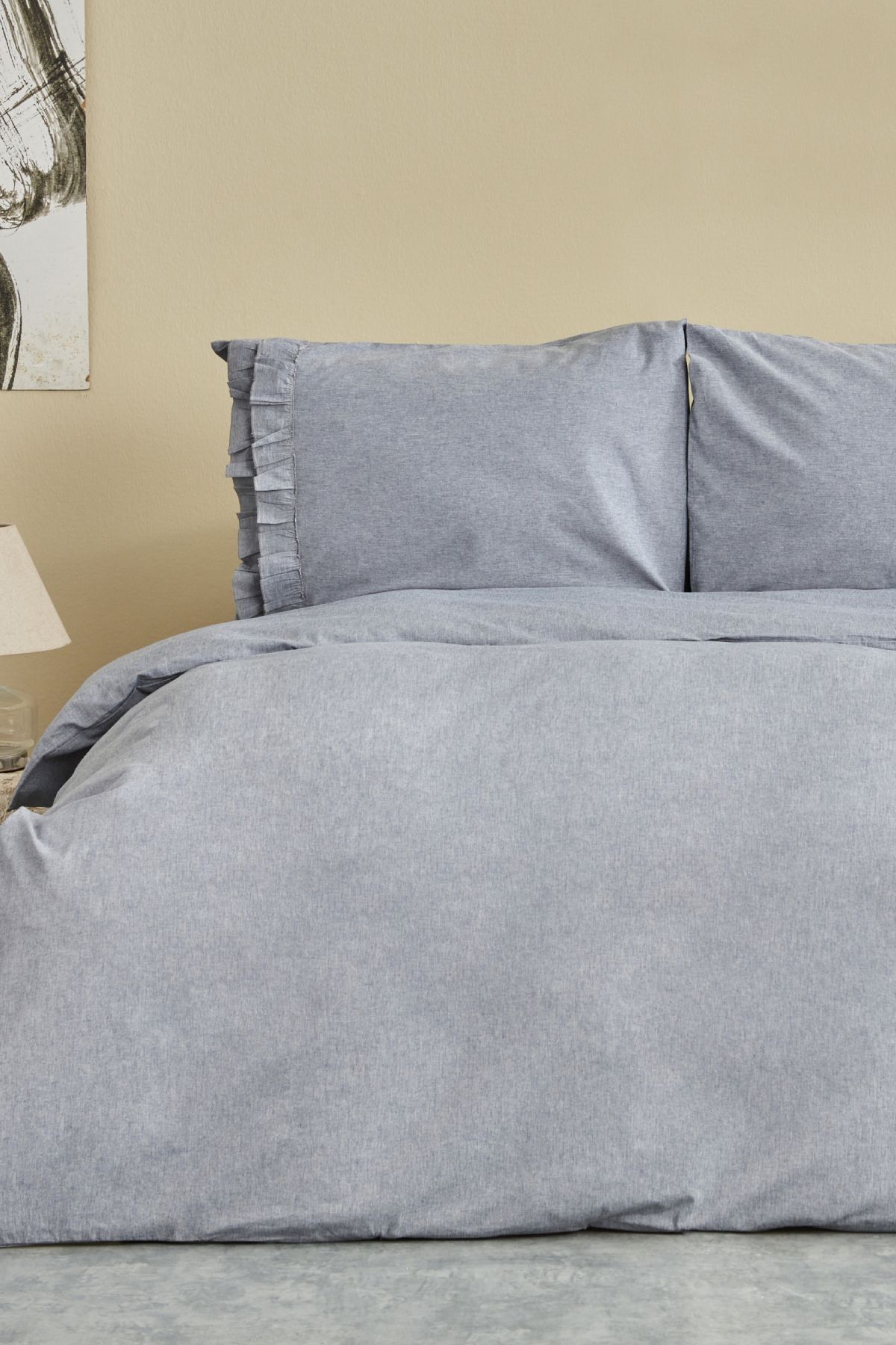 Denim Azur Çift Kişilik Nevresim Seti Mavi