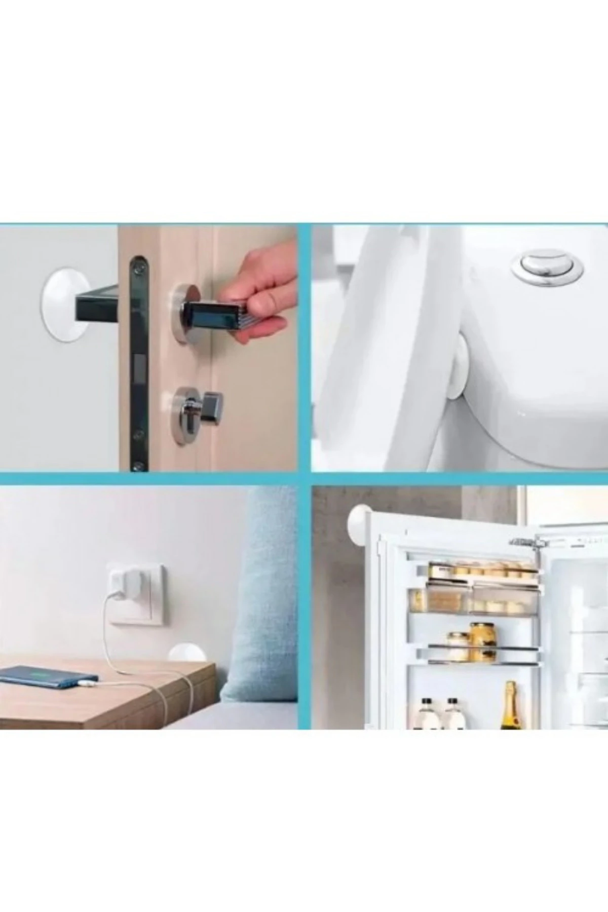 12 Adet 3 Cm Şeffaf Tasarım Çarpışma ve Gürültü Önleyici Kapı Dolap Durdurucu Silikon Darbe Pedi