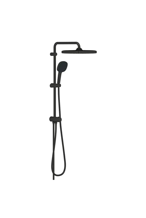 Tempesta System 250 Cube Duvar Bağlantılı, Divertörlü Duş Sistemi Mat Siyah - 269772431