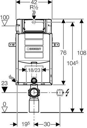110.340.00.5 Gömme Rezervuar Sigma - 12 Cm - Kombifix - Ayaklı