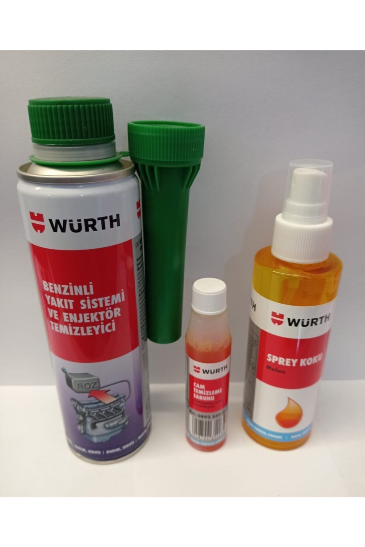 Benzin Enjektör Temizleyici 300ml Cam Temizleme Sabunu 32ml Oto Koku Melon 150ml