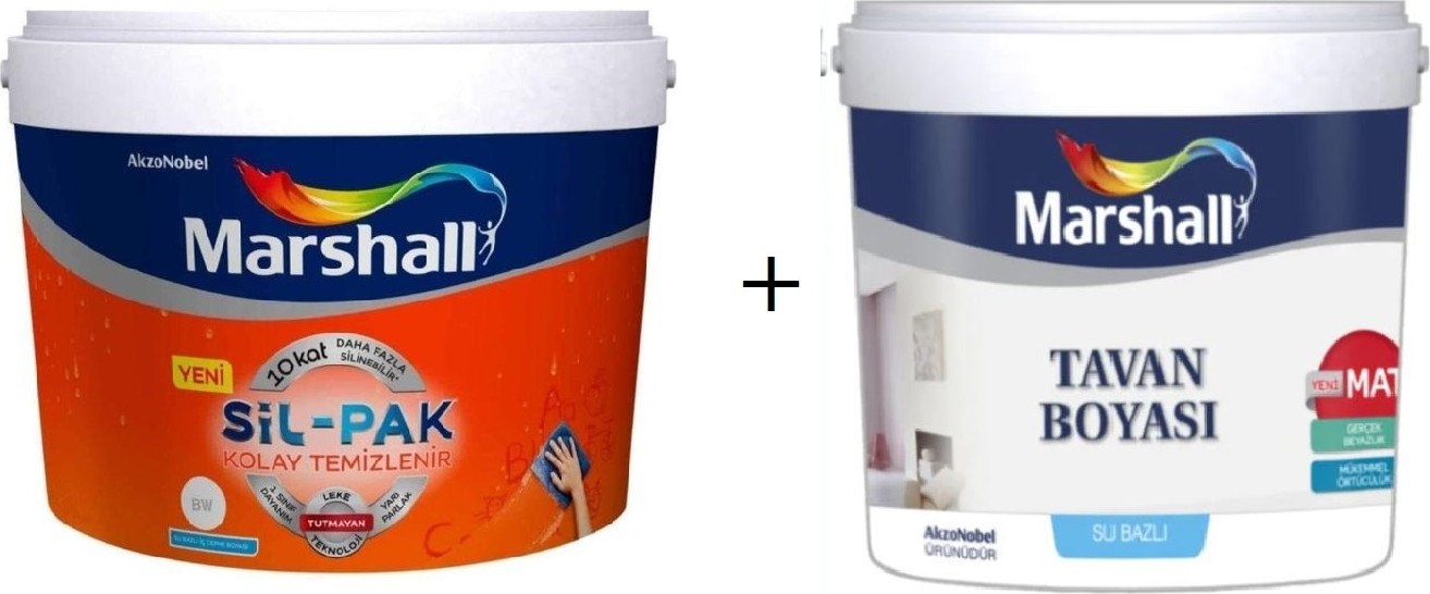Sil-Pak 10 Kat Daha Fazla Silinebilir-Leke Tutmaz Boya 15 Lt + Tavan Boyası 10.5 Lt