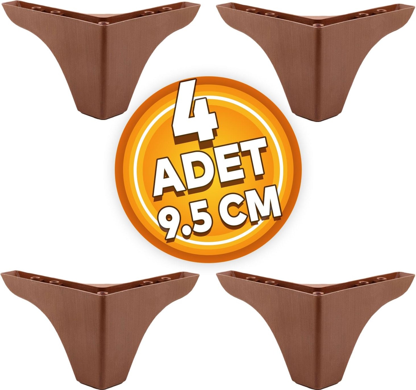 Rose Lüks Mobilya Kanepe Tv Ünitesi Koltuk Ayağı 9.5 Cm Ahşap Desenli Baza Ayakları (4 Adet)