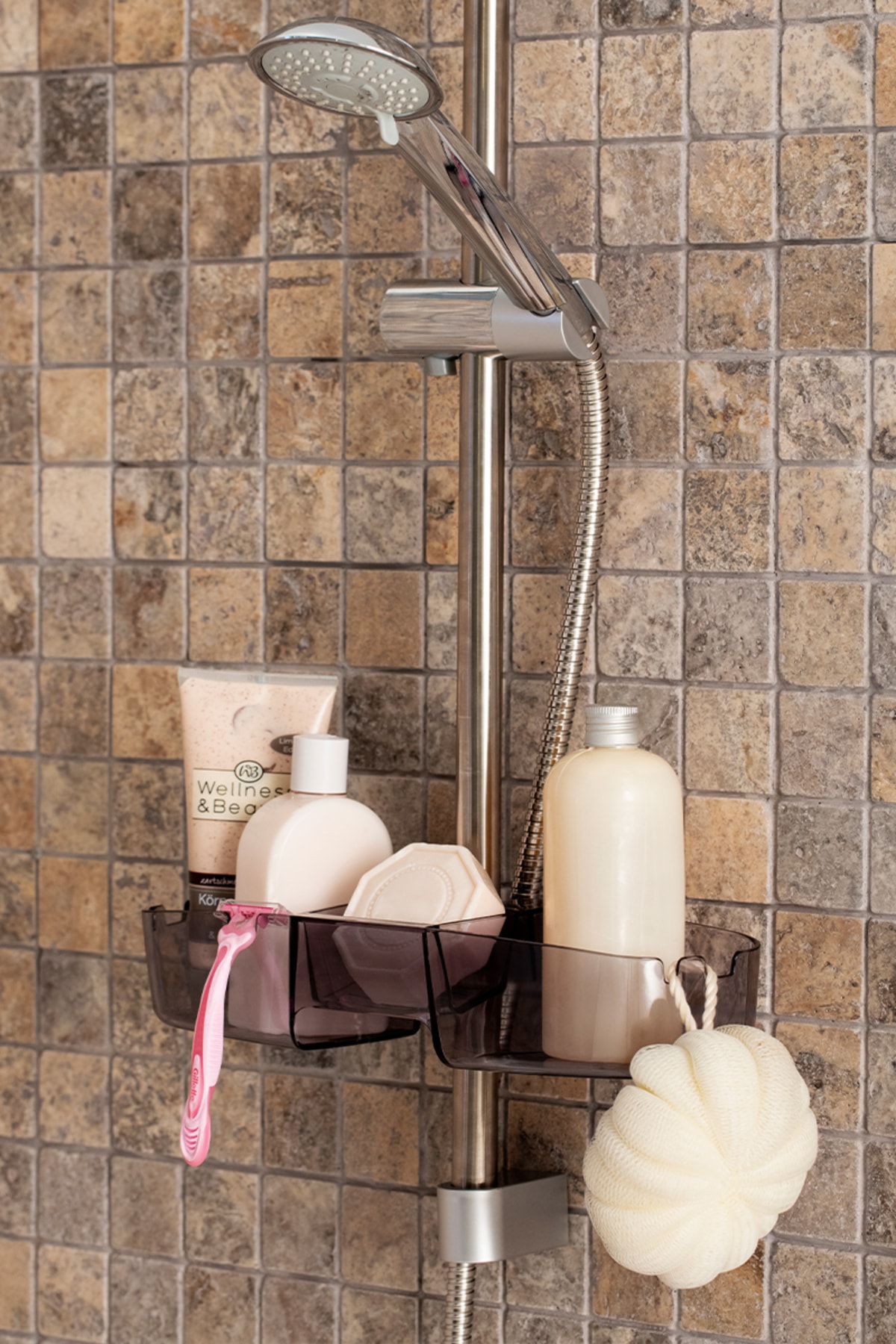 Drippy Banyo Duş Rafı - Şeffaf Siyah