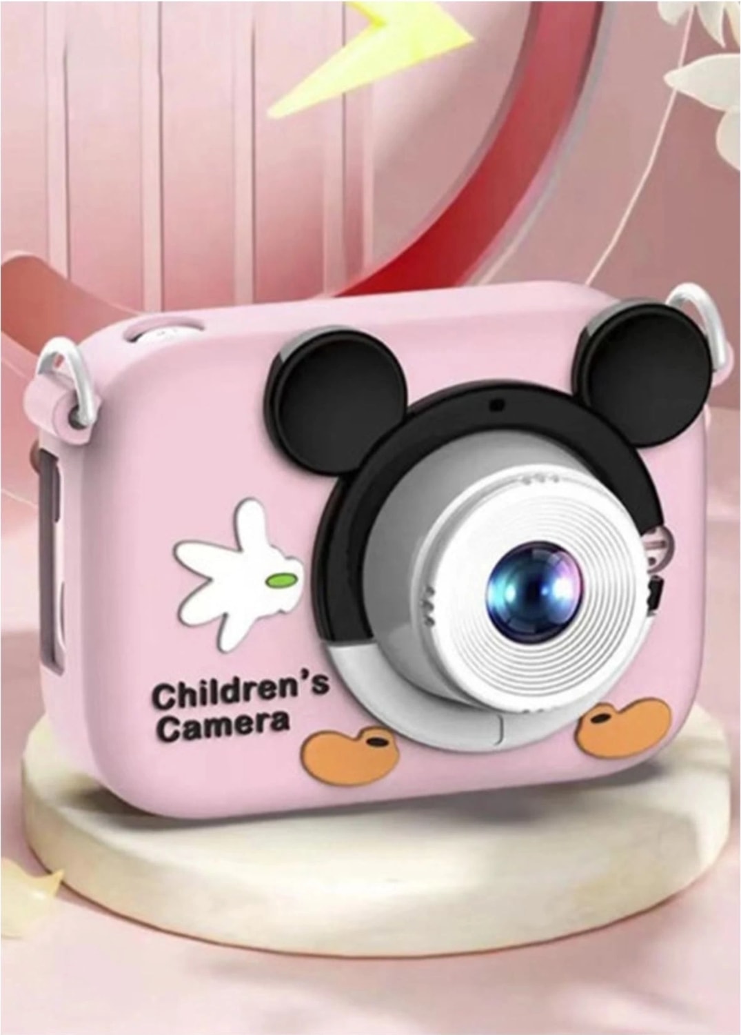 Buğz Mini 1080P Hd Çocuk Kamera Dijital Fotoğraf Makinesi 2.0 Inç Ekran 5 Adet Oyun Pembe