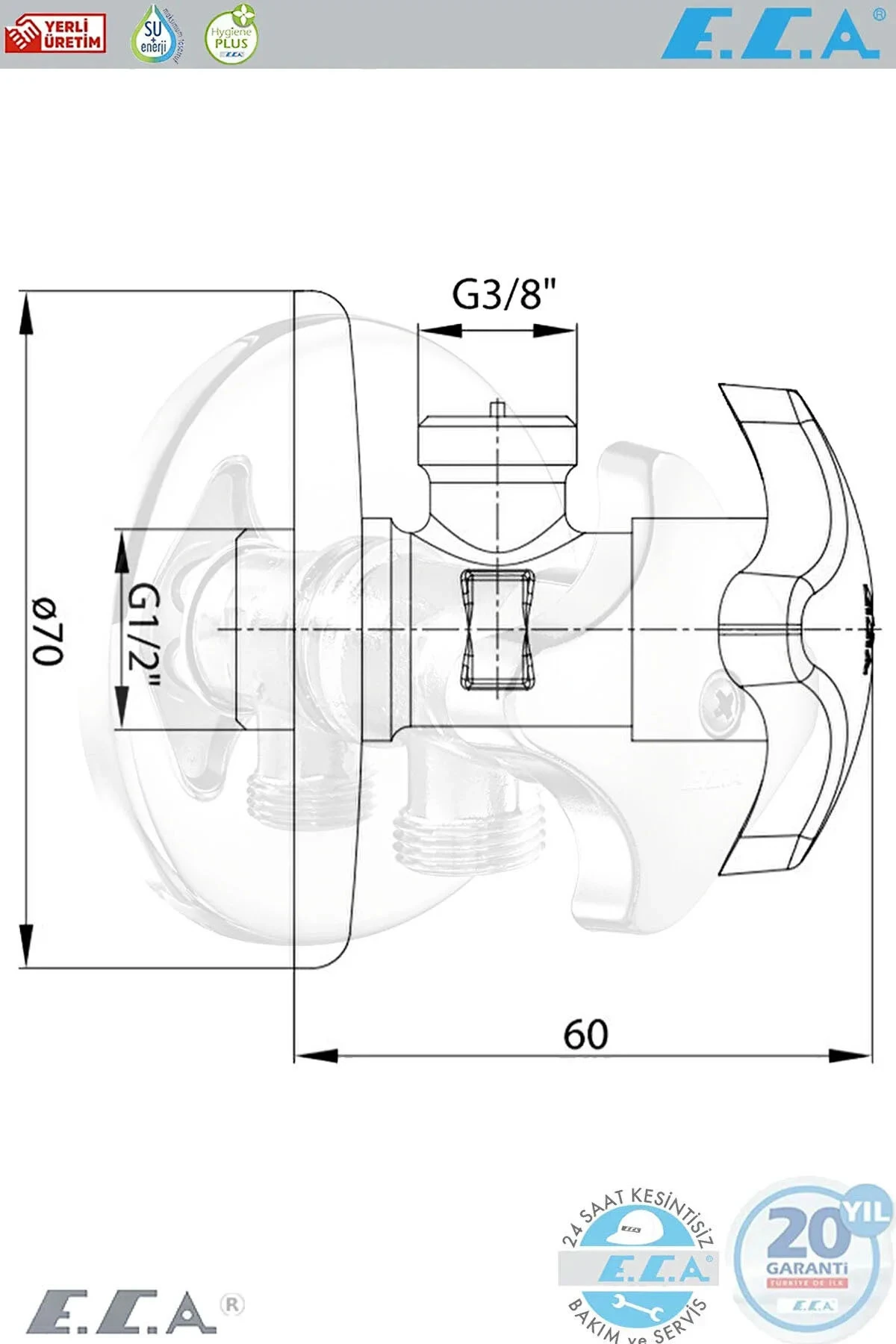 E.c.a Filtreli Ara Musluk Ara Musluk  Taharet Musluk 2 Adet 102111124