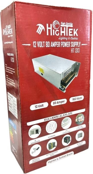 Hıghtek 12VOLT 80AMPER 960W Adaptör Metal Kasa Fanlı