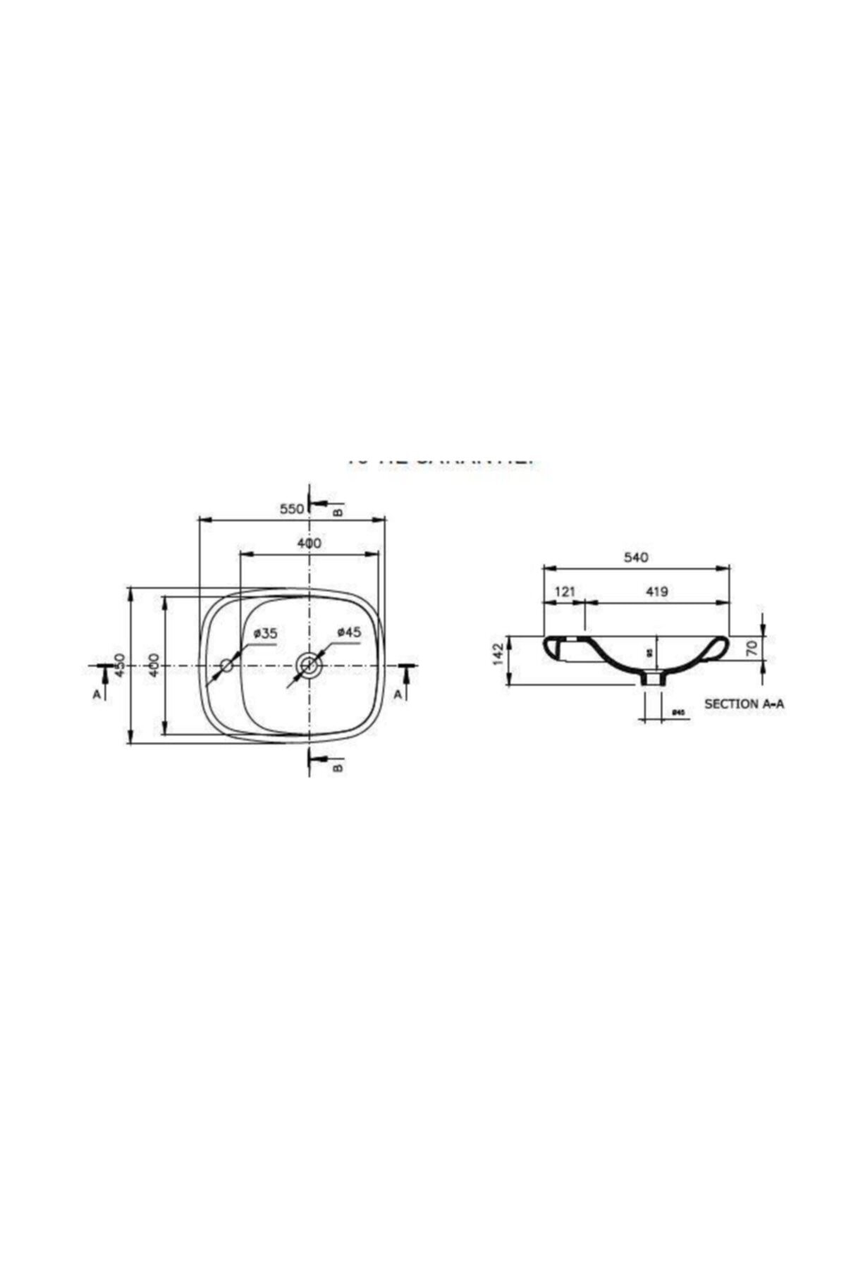 Fenice Çanak Lavabo 55x40 Cm Parlak Beyaz 1164-001-0126