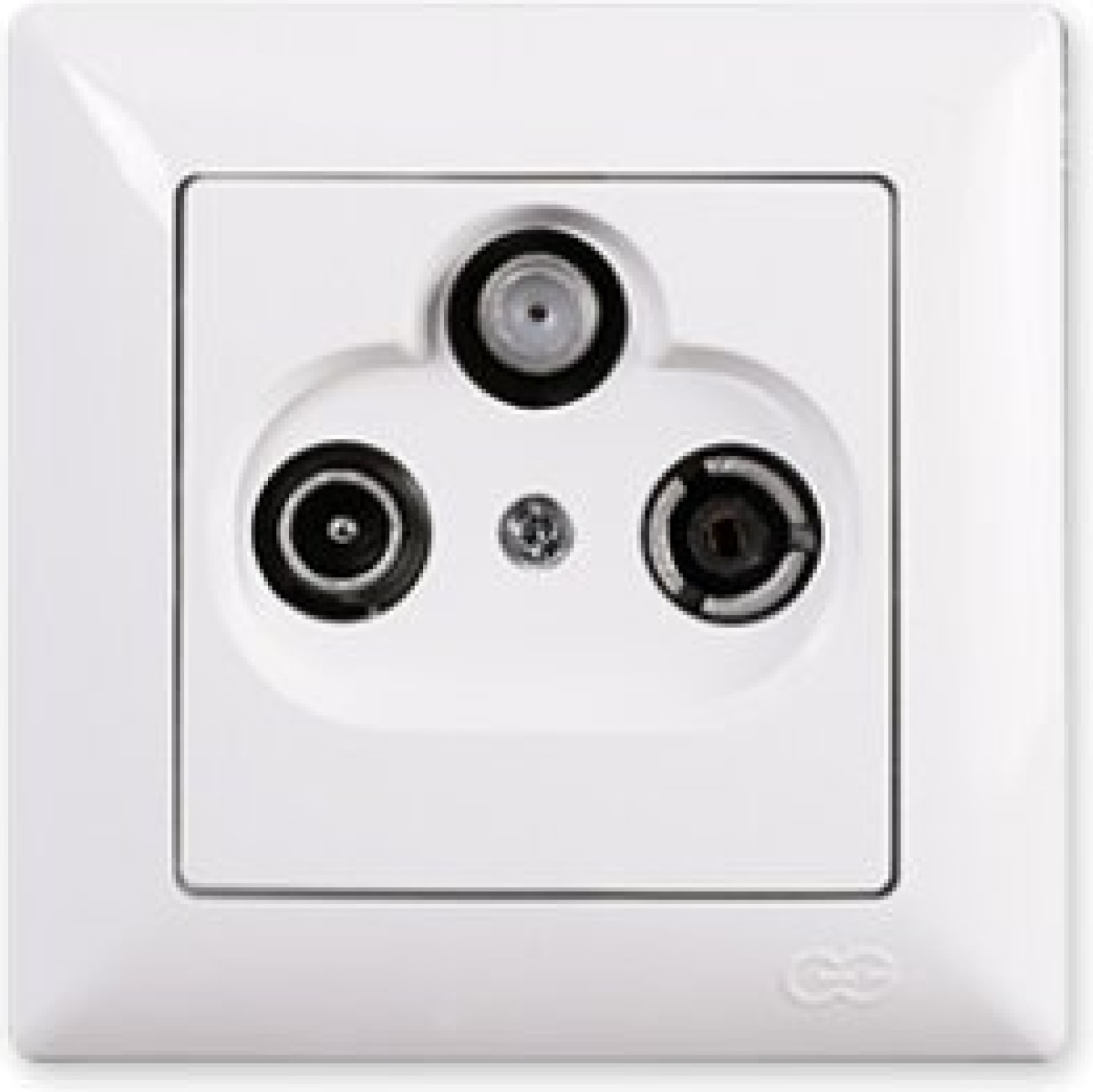 Vısage Beyaz Uydu Prizi Geçişli Sat-Tv-Radyo