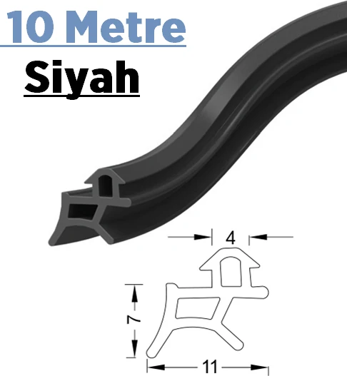 Pen Markalarının Kapı Pencere Contası Pvc Fitili 10 Metre Siyah Tüm Standart Pvc Pimapen, Fıratpen, Egepen, Winsa Gibi Markalara Uygun