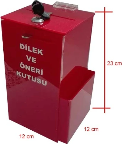 Kırmızı Masa ve Duvar Tipi Dilek Öneri Kutusu