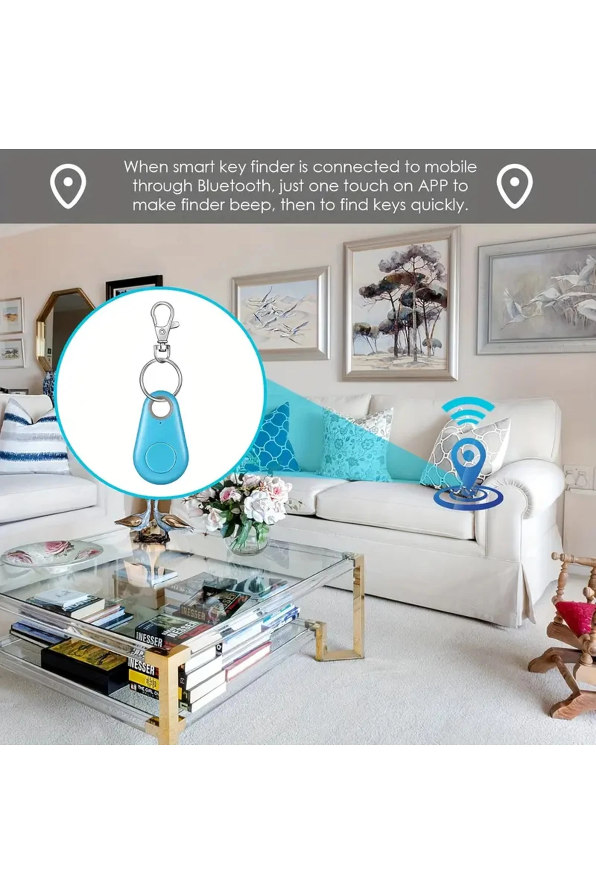 Akıllı Anahtar Bulucu Kayıp Alarmı, Evcil Hayvanlar, Cüzdan, Anahtarlar için GPS İzleyici